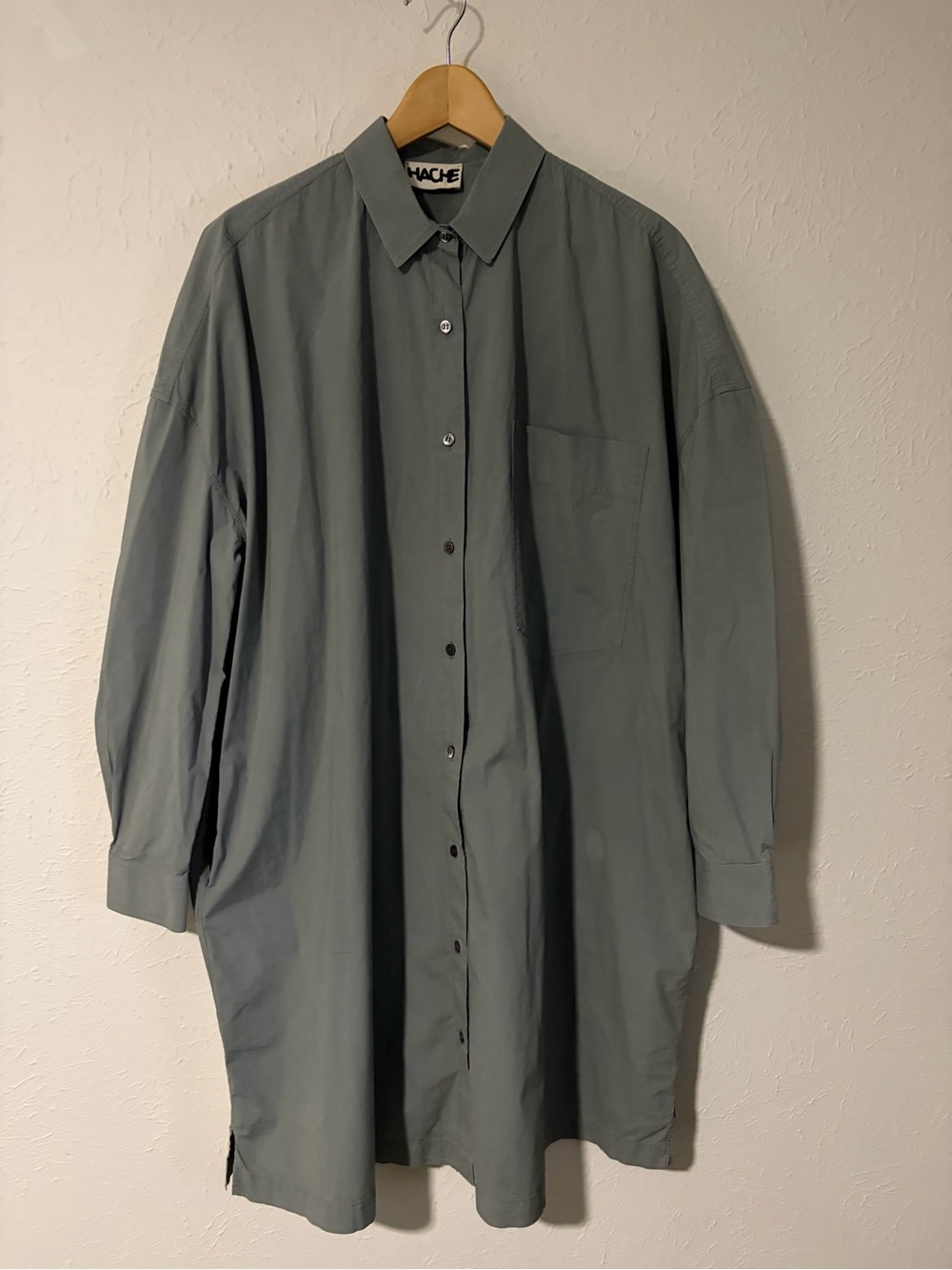 Hache Italian Designer Button-Down Shirt Dress Oversized Size IT 48, US 12